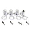17mm Metal Wheel Hex Hub Tire Adapter Nut Set Of 4 Compatible With 5mm Compatible 1/10 Scale RC Car Models(SILVER) view 1