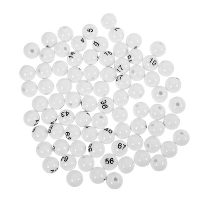 GLSTOY Numbered Lottery Balls 75 Pack Plastic White for Party Game Night