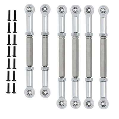 Compatible With 1/10 2WD Series Axe AMP RC Car Upgrade Parts 6 Pieces Link Rod Pull Rod Set(TITANIUM)