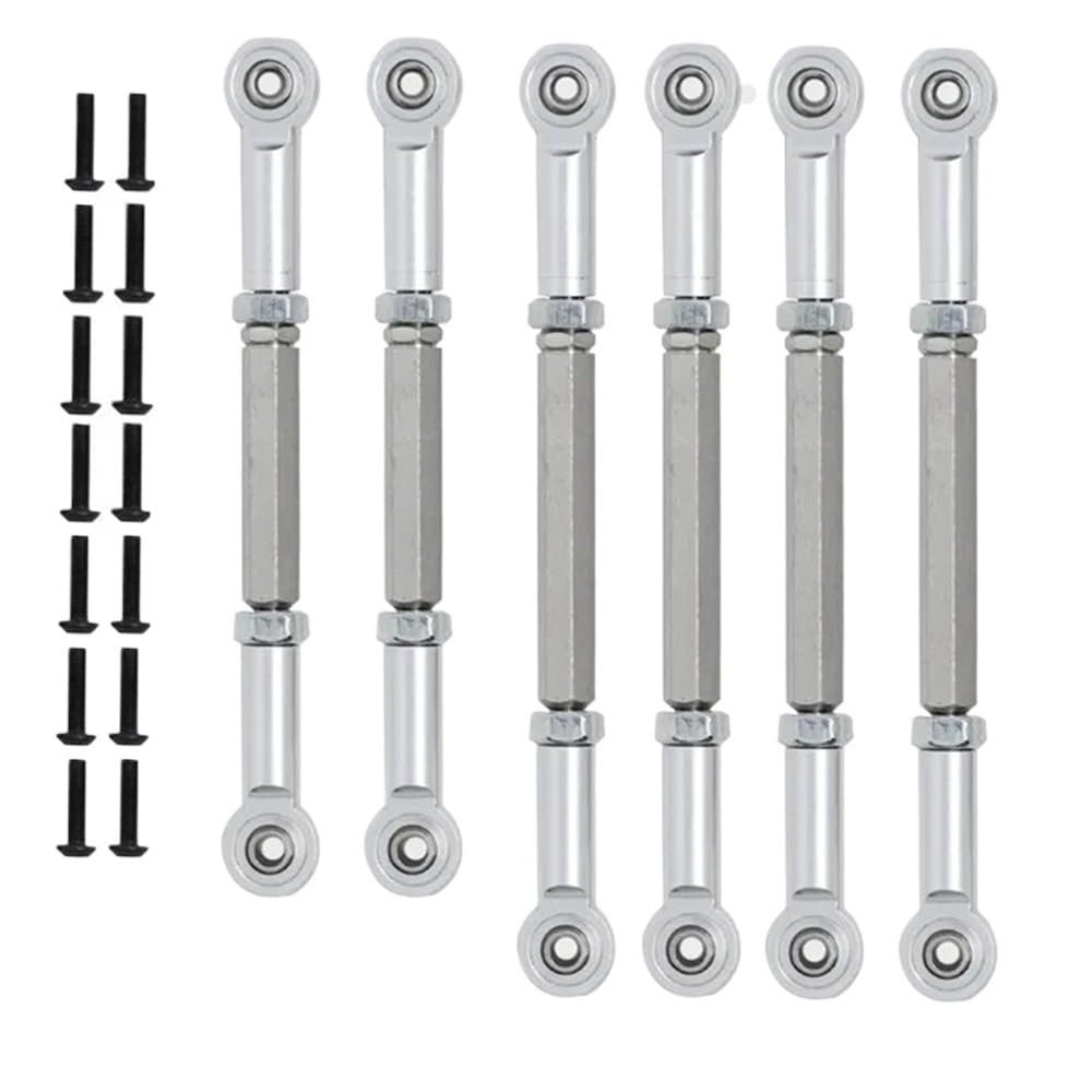 Compatible With 1/10 2WD Series Axe AMP RC Car Upgrade Parts 6 Pieces Link Rod Pull Rod Set(TITANIUM)