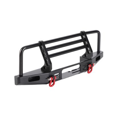 equlup RC Bumper Metal Front Bumper with Tow Hooks Adjustable RC Car Upgrade Part Metal Bumper Fit for SCX10 1/10 RC Crawler Car