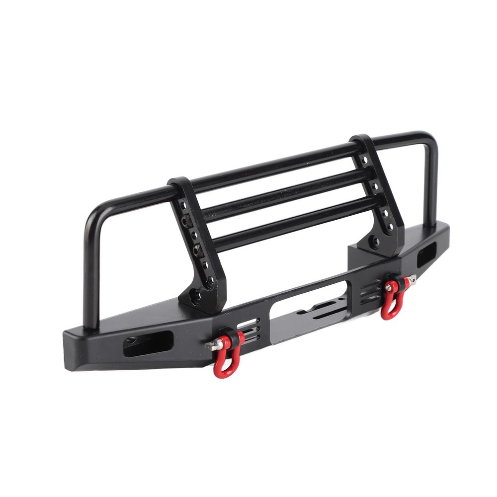 equlup RC Bumper Metal Front Bumper with Tow Hooks Adjustable RC Car Upgrade Part Metal Bumper Fit for SCX10 1/10 RC Crawler Car