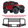 equlup RC Bumper Metal Front Bumper with Tow Hooks Adjustable RC Car Upgrade Part Metal Bumper Fit for SCX10 1/10 RC Crawler Car view 3