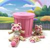 3pcs 3D Printed Racoon, Articulated Racoon with Trash Can, Small Medium Large Beige and Pink Racoon Fidget Toy, 3D Printed Trash Can, Articulated Tiny Animal Racoon Fidget AR007-SET-PINK view 2