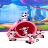 5pcs 3D Printed Reindeers with Trash Can, Articulated Tiny Animal Baby Reindeers, Pink Fidget Baby Reindeers, Executive Desk Home Decor Toy ABR001-PINKTC view 3