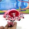 5pcs 3D Printed Reindeers with Trash Can, Articulated Tiny Animal Baby Reindeers, Pink Fidget Baby Reindeers, Executive Desk Home Decor Toy ABR001-PINKTC view 4