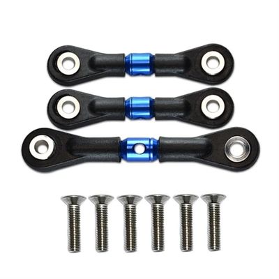 Compatible With TT-02 TT-02T 1/10 RC Car Upgrade Parts 3 Pieces Steering Link Rod Servo Rod(BLUE)