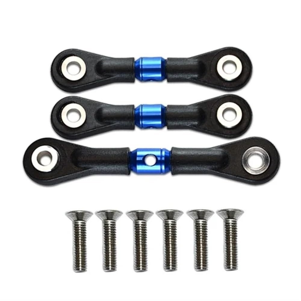 Compatible With TT-02 TT-02T 1/10 RC Car Upgrade Parts 3 Pieces Steering Link Rod Servo Rod(BLUE)