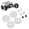 1/24 RC Pinion Gear, RC Spur Gear Pinion Conversion Kit White Lightweight RC Motor Transmission Gear Nut for Axial SCX24 1/24 RC Vehicle Accessories view 1
