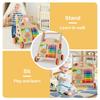 BABY JOY Wooden Baby Walker, Push and Pull Sit to Stand Learning Activity Center, Montessori Educational Toy, Push Walker with Wheels & Storage for Boys Girls view 3