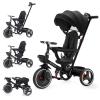 6-in-1 Baby Tricycle, Folding Kids Trike with Adjustable Parent Handle, Safety Harness, Wheel Brakes, and Removable Canopy, Stroller Bike Gift for Toddlers (Black) view 1