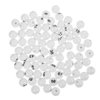 VICASKY Bingo Balls Only Ball Replacement Entertainment Plastic White Machine Tickets Game Boards Raffle Numbers 1-75 Numbered Mini Small 75pcs Props Easy to Find No Fading Lightweight