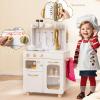 Costzon Kids Kitchen Playset, Pretend Play Kitchen with Pull-Out Faucet, Sink, Stoves, Telephone, Microwave, Oven, Dish Rack and Accessories, Toy Kitchen for Toddlers, Gift for Boys Girls Age 3+ view 3