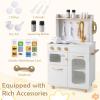 Costzon Kids Kitchen Playset, Pretend Play Kitchen with Pull-Out Faucet, Sink, Stoves, Telephone, Microwave, Oven, Dish Rack and Accessories, Toy Kitchen for Toddlers, Gift for Boys Girls Age 3+ view 4