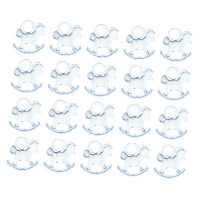 BRIGHTFUFU 48pcs Acrylic Rocking Horse Shower Decorations Adorable Centerpieces for Boys Girls Safe Odorless Craft for Table Decor Photo Props for Celebrations