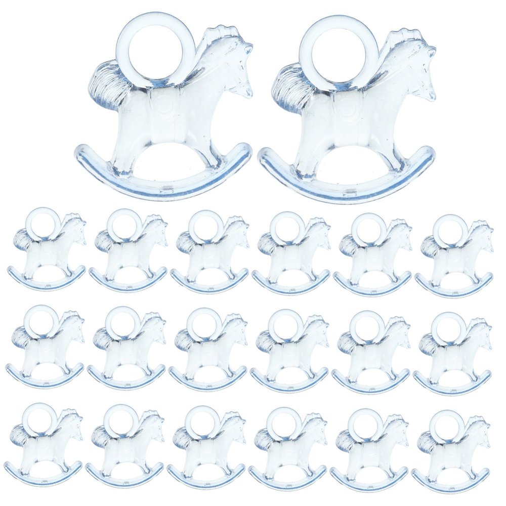 Vaguelly 48pcs Shower Table Decor Diy Transparent Horse Ornaments for Boy Girl Celebrations for Centerpieces and Tabletop Decorations