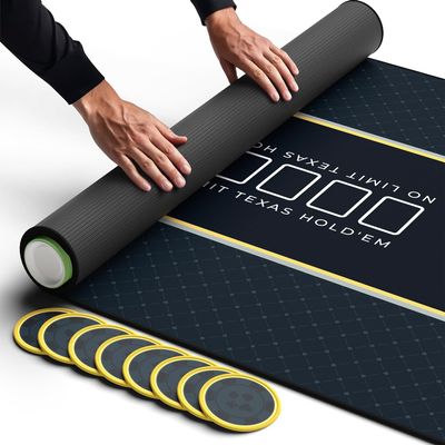 Newverest Poker Table Top 70" x 30" - Ideal Poker Topper for 6ft and 8ft Folding Tables (30" Width), Texas Hold'em Poker Mat for Home Games Casino Nights | Portable with Zipper Storage Bag in Gift Box