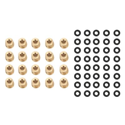 20Pcs RC Shock Damper Ball, Brass Shock Absorber Link Rod Pivot Ball Joint with Rubber O Ring RC Car Rod Ends Ball for SCX24 Crawler Car