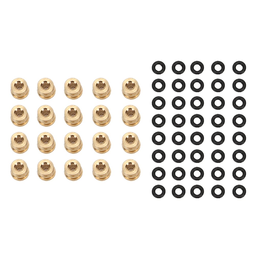 20Pcs RC Shock Damper Ball, Brass Shock Absorber Link Rod Pivot Ball Joint with Rubber O Ring RC Car Rod Ends Ball for SCX24 Crawler Car