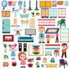 BEUNITONE Felt Story Board Set 59 Pcs Large Home Life Theme Preschool Storytelling Board Pieces for Early Storytelling Felt Flannel Board Story Set for Birthday Gifts Classroom Wall Hanging view 1