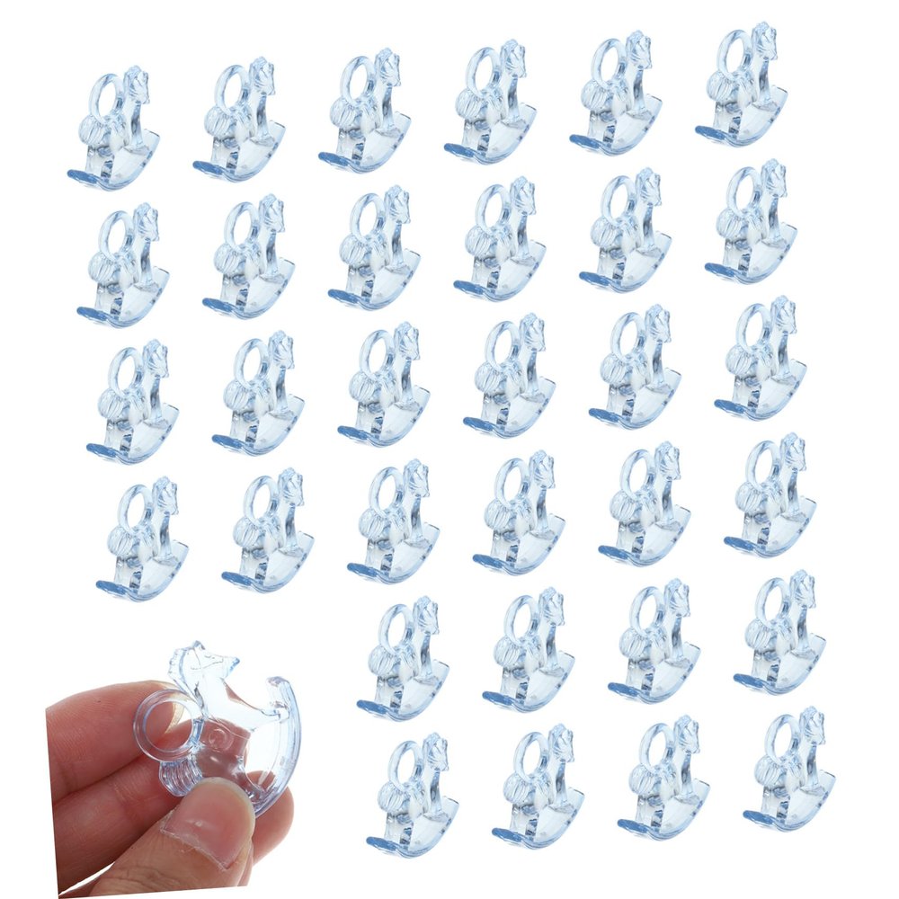 WOONEKY 48pcs Acrylic Rocking Horse Decor Mini Desktop Ornament Set Boho Shower Decorations Blue Shower Favors for Guests