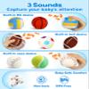 Vanmor Sensory Sports Balls for Babies 6-12M+, 6 Pack Machine Washable Plush Ball Set with Crinkle, Rattles, Squeaky Sounds, Toddler Learning Toys, Portable Travel Bag, for Newborn view 3
