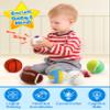 Vanmor Sensory Sports Balls for Babies 6-12M+, 6 Pack Machine Washable Plush Ball Set with Crinkle, Rattles, Squeaky Sounds, Toddler Learning Toys, Portable Travel Bag, for Newborn view 4