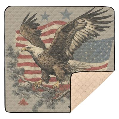Kigai American Flag Baby Play Mat for Floor and Playpen 50x50 inch Non-Slip Baby Activity Playmat Waterproof Foldable Crawling Mat for Infants Toddlers