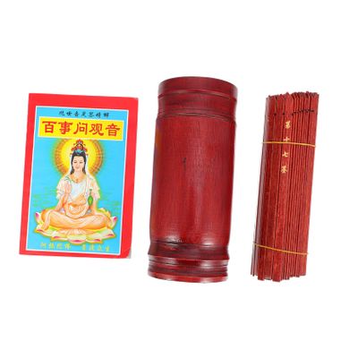 CIYODO Buddhist Divination Game Props Chinese Ching Sticks Fortune Telling Bucket