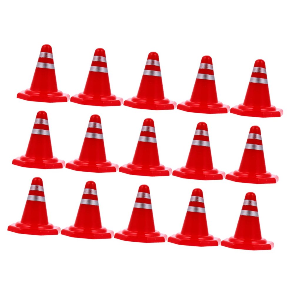 Alasum 30pcs Traffic Road Cones Roadblock Signs for DIY Sand Table Models Educational Toy for Bright Color Simulation Traffic Props
