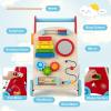 BABY JOY Wooden Baby Walker, Sit to Stand Baby Push Walker with Wheels & Storage Space, Push and Pull Learning Activity Center, Montessori Educational Toy Gift for Boys & Girls view 2