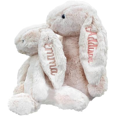 2025 Personalized Plush Bunny Hand Embroidered Easter Bunny Gift Multicolor Available For Boys and Girls Baby Baptism Child's First Easter Gift Easter Basket Stuffer Gift