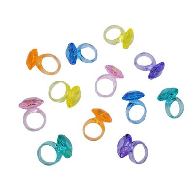 Alasum 74pcs Colorful Diy Toy Rings for Boy Girl Fun Acrylic Plastic Decorative Rings Mixed Colors Smooth Finish for for Parties and Creative Activities