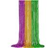 12PCS Mardi Gras Beads, Green Purple Gold Mardi Gras Metallic Beads Costumes Necklaces Bulk, Mardi Gras Beads Necklace Costumes Accessory Sets for Parade Throws Party Decorations Favor Supplies view 1