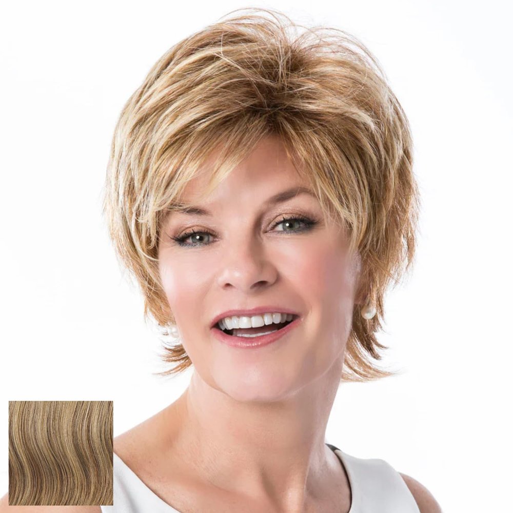 Toni Brattin Glamorous Wig - Precise & Versatile Cut with Layering & a Collar-Length Neckline - Heat-Friendly Synthetic Fiber Looks & Feels Natural - Adjustable & Comfortable (Red Blonde, Plus)