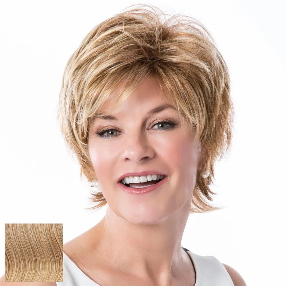 Toni Brattin Glamorous Wig - Precise & Versatile Cut with Layering & a Collar-Length Neckline - Heat-Friendly Synthetic Fiber Looks & Feels Natural - Adjustable & Comfortable (Medium Blonde, Regular)