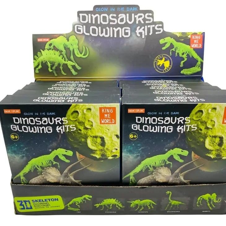 TEDCO Toys 9015A GID 5 Assorted Models with Display Snap Dinosaur Model