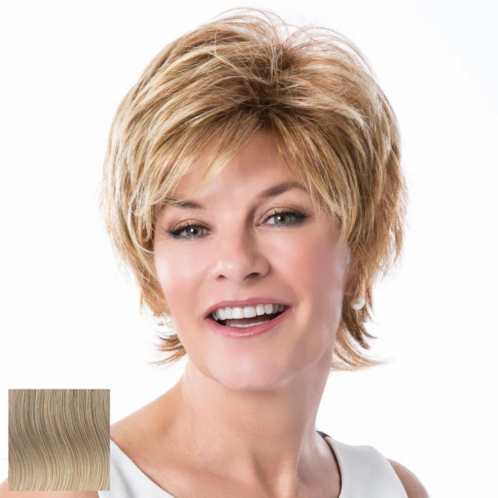 Toni Brattin Glamorous Wig - Precise & Versatile Cut with Layering & a Collar-Length Neckline - Heat-Friendly Synthetic Fiber Looks & Feels Natural - Adjustable & Comfortable (Light Blonde, Plus)