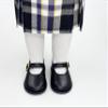 18 inch Doll Outfit-School Plaid Jumper Include Blouse and Hair Accessory/Add on Option: Sock and Shoe (Doll is not Included) (Dropped Waist Jumper,Sock,Matte Black Shoe, Plaid 2M) view 4