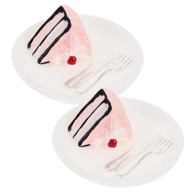 Alasum 10 Sets Mini Cake Plates House Mini Ornaments for Dessert Fake Food Fake Kitchen Artificial Food Prop Mini House Accessories Pretend Food Resin