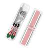 Flag of Kenya Children's three-piece knife, fork and spoon set, made of plastic PP and 430 stainless steel, portable view 4