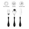 Mysterious Cosmic Black Holes Children's three-piece knife, fork and spoon set, made of plastic PP and 430 stainless steel, portable view 3