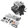 YILQ SEMTO Metal Engine Model Kit That Works, ST-NF2 7.0cc Mini Inline Double-Cylinder Four-Stroke Air-Cooled Engine Model Kit, Engine for Kids Adults (Silver) view 1