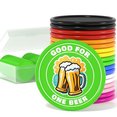 500 Custom Poker Chips, Personalized Drink Tokens with Own Logo, Image and Text, Double Side UV Full Color Printing Drink Chips for Bar, Party, Business Cards, Company Logo and Promotions (Green)