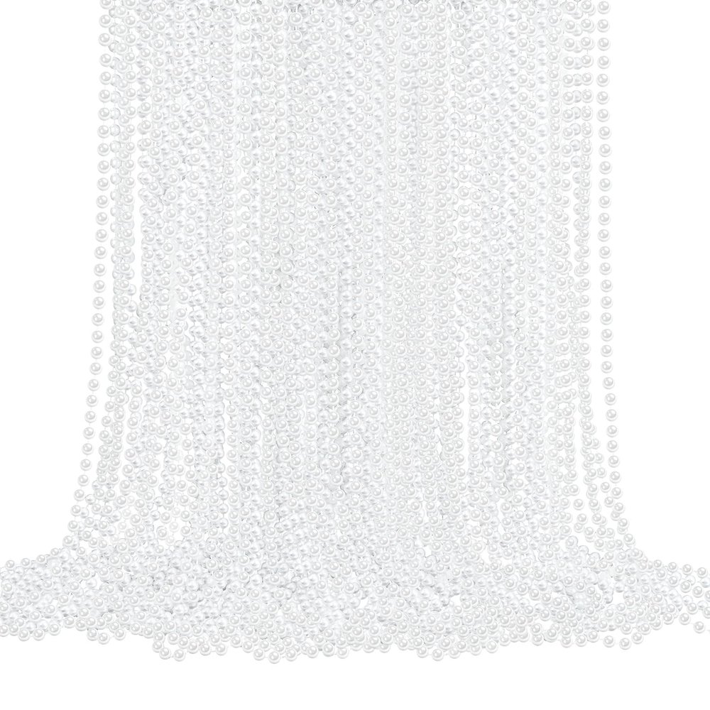 100 Pack Faux Pearl Necklace Bulk Long Pearl Women's Jewelry 1920s White Pearl Party Favors Wedding Bridal Shower Tea Birthday Decorations