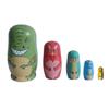 LongJT Russian Nesting Dolls Handmade Cute Cartoon Animals Pattern Wooden Matryoshka Dolls Nesting Doll Stacking Doll Set of 5 (Dinosaur) view 1