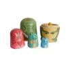 LongJT Russian Nesting Dolls Handmade Cute Cartoon Animals Pattern Wooden Matryoshka Dolls Nesting Doll Stacking Doll Set of 5 (Dinosaur) view 4