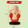 Agroha Beige Buddha Bobble Head Figurine Happy Buddha Nodding Car Dashboard Statue Lord Buddha Spring Head Sculpture Spiritual God Figurine for Car Accessory & Home Decor (Pack of 1) view 3