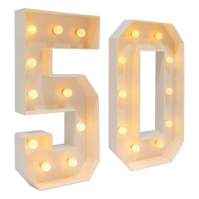 39.37in Big Light Up Numbers, Number Marquee Large Light Up Numbers for Party, Marquee Numbers 3 Feet Tall Large Numbers for Party Decor, 50 Year Old Birthday Decorations 50th Anniversary Decorations