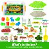 Carolart Jungle Sensory bin,Safari Animal Figures Playset Toys,Wild Forest Sandbox,Desert Animals Play Sand Set with Sensory Sand,Zoo Animal Figurines,Jungle Adventure Play Kit for Kids 3 4 5 6 7 view 3
